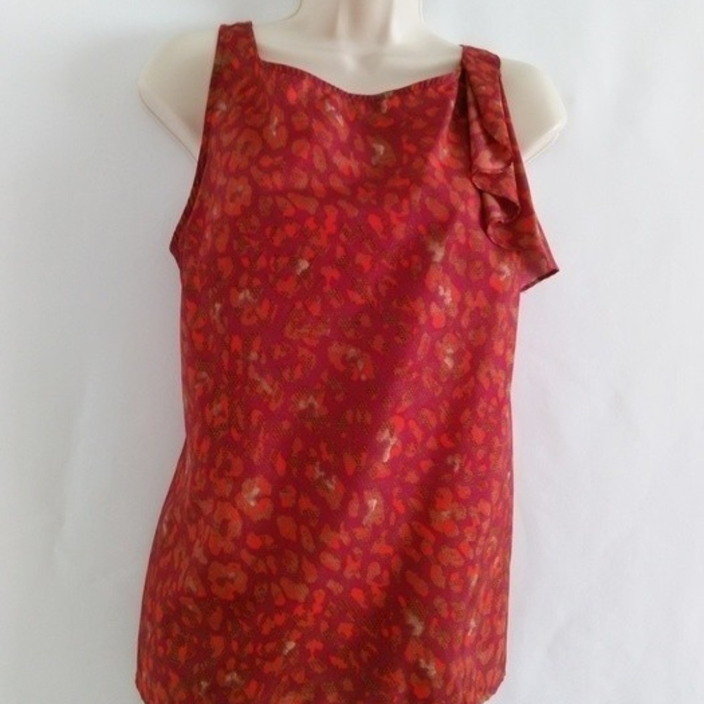 Attention Sleeveless Multi Brown Rust Top Medium